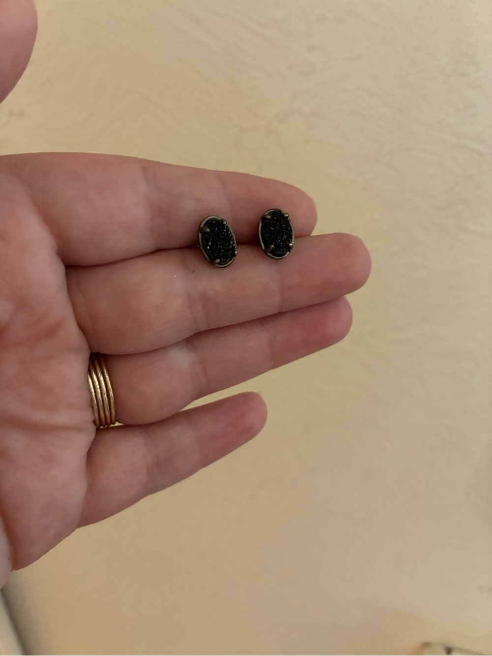 PROTOTYPE Chocolate Druzy Oval Stud Earrings